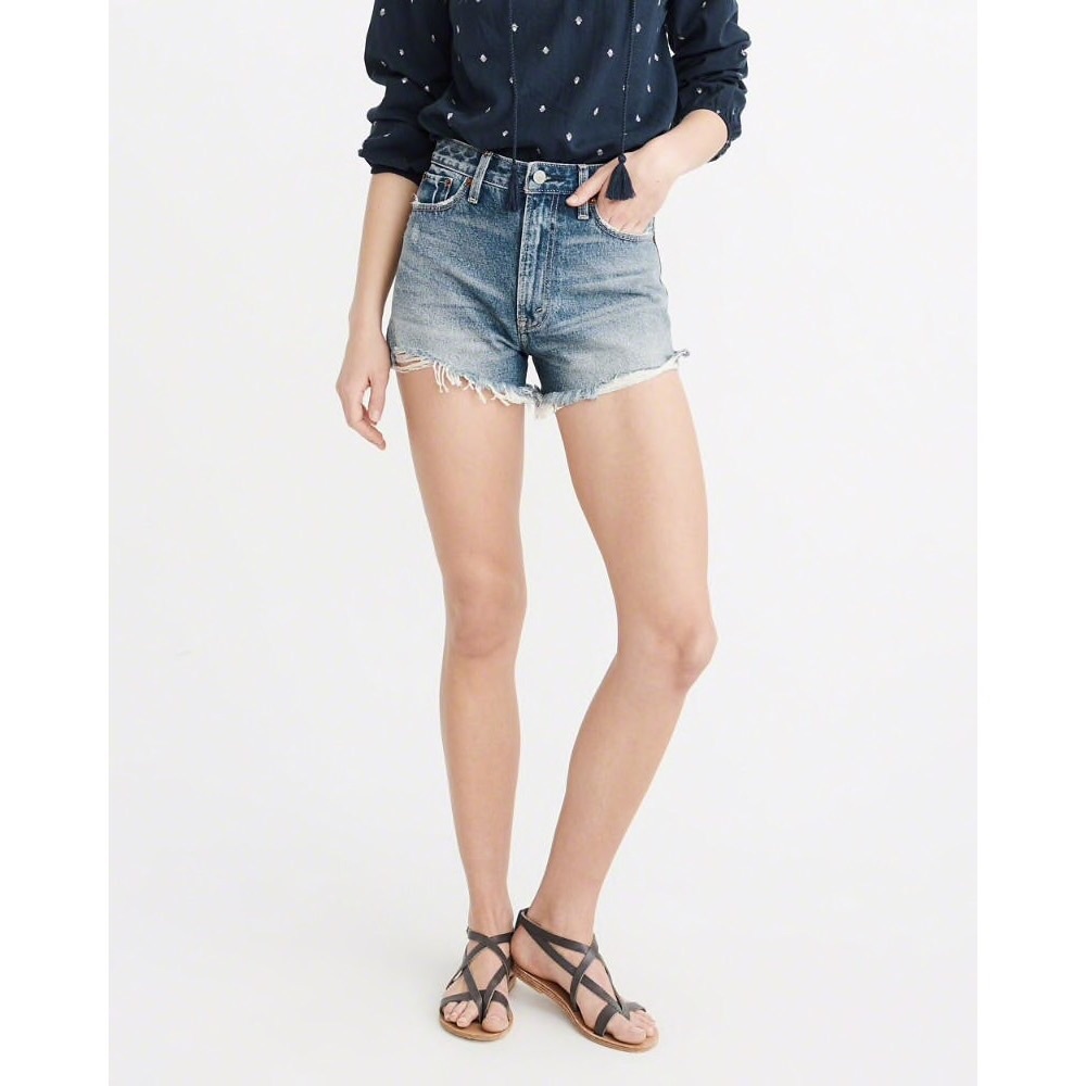 💯NEW Abercrombie Fitch High Rise Jean Shorts 0